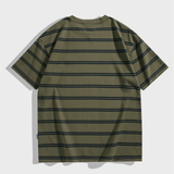 Linear Stripe Tee - Olive