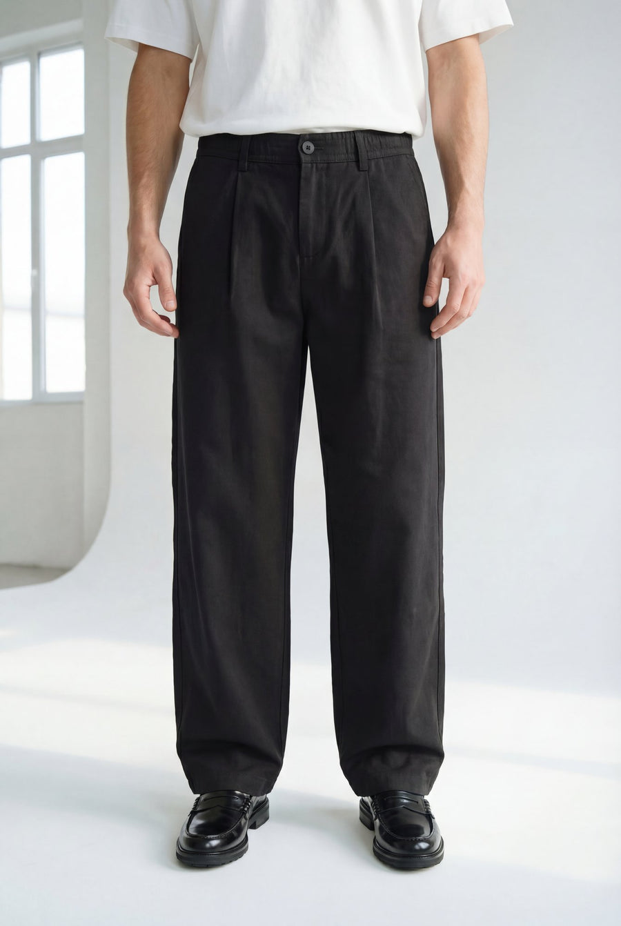 Pleated Kyoto Trousers - Black