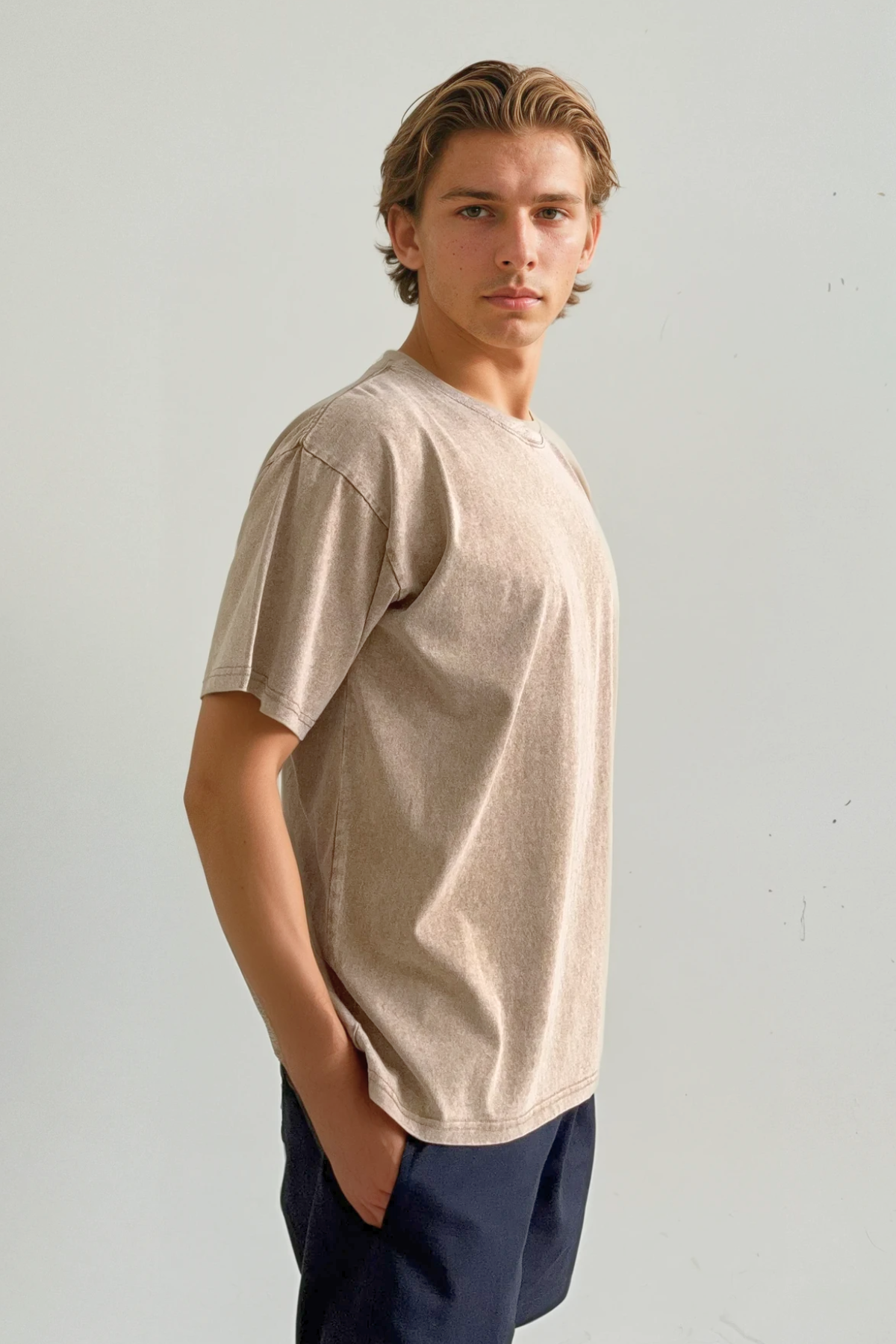 Acid Wash Tee - Sand