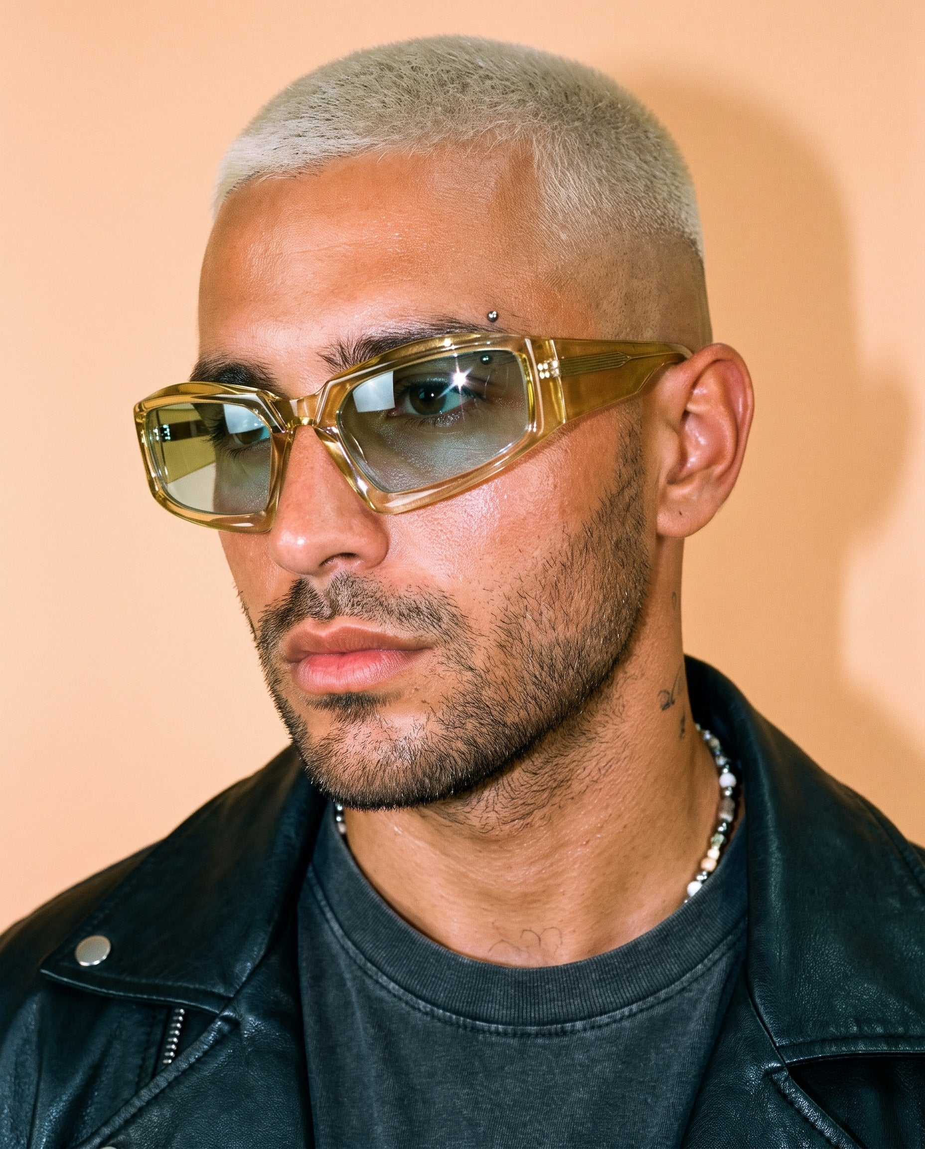 Hipland Bali Sunglasses Yellow   Light Blue on model