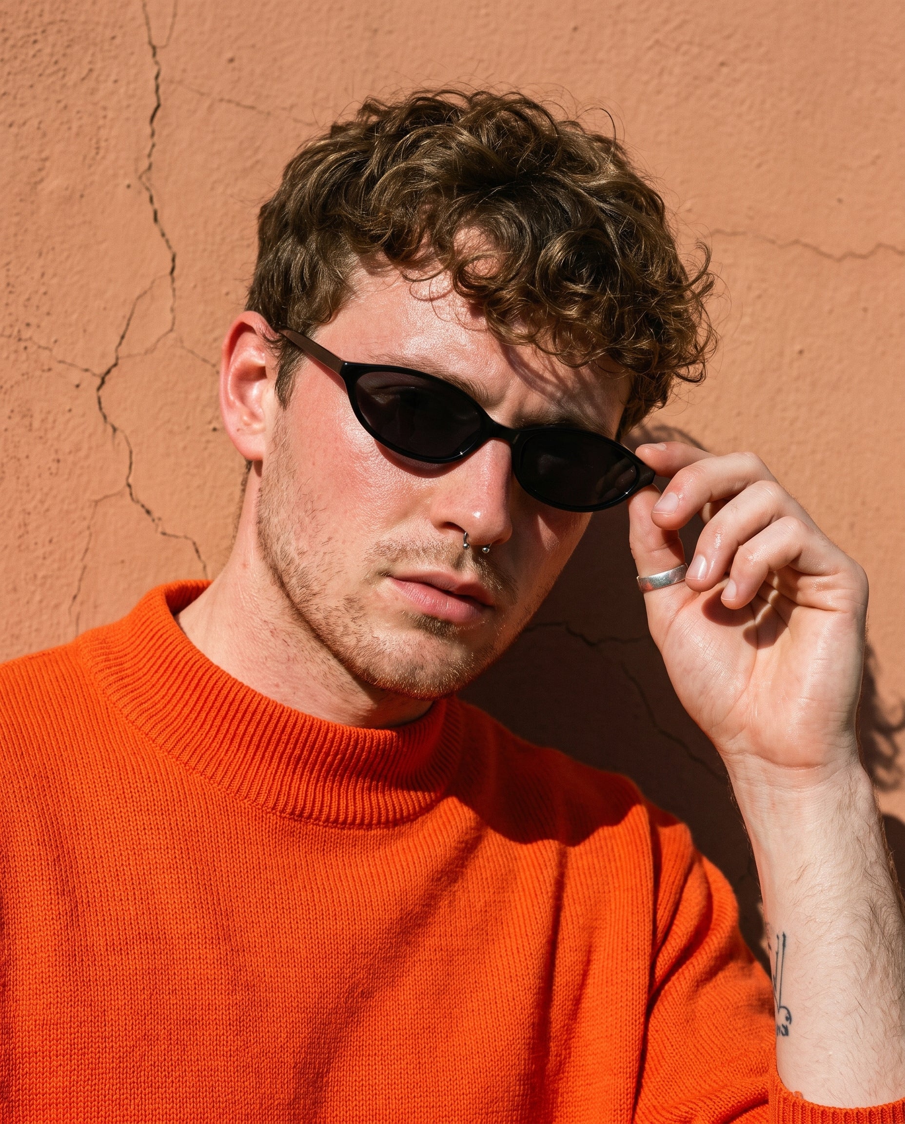 Hipland Algarve Sunglasses Black   Grey on model