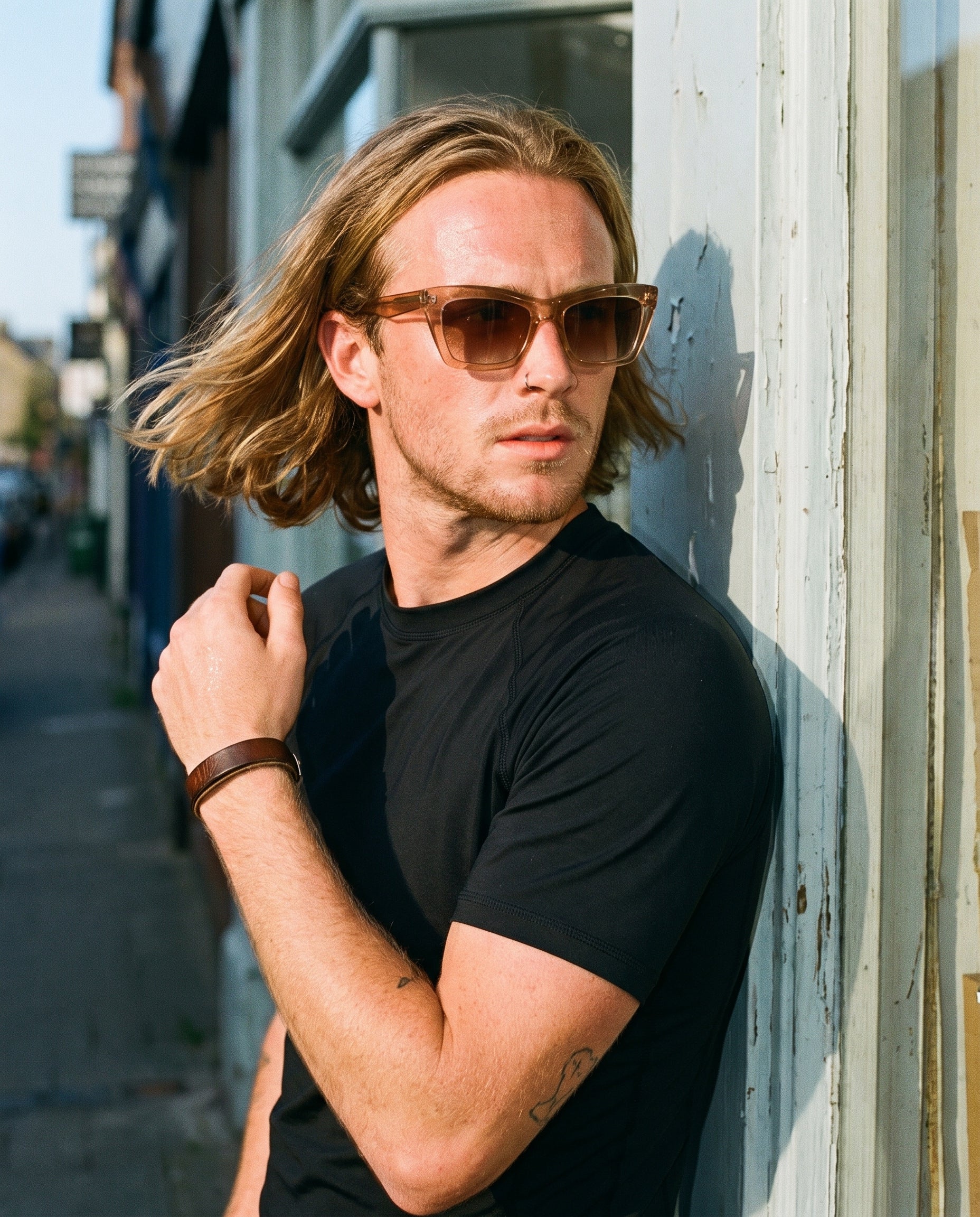 Hipland Lombok Sunglasses Transparent Brown   Brown on model