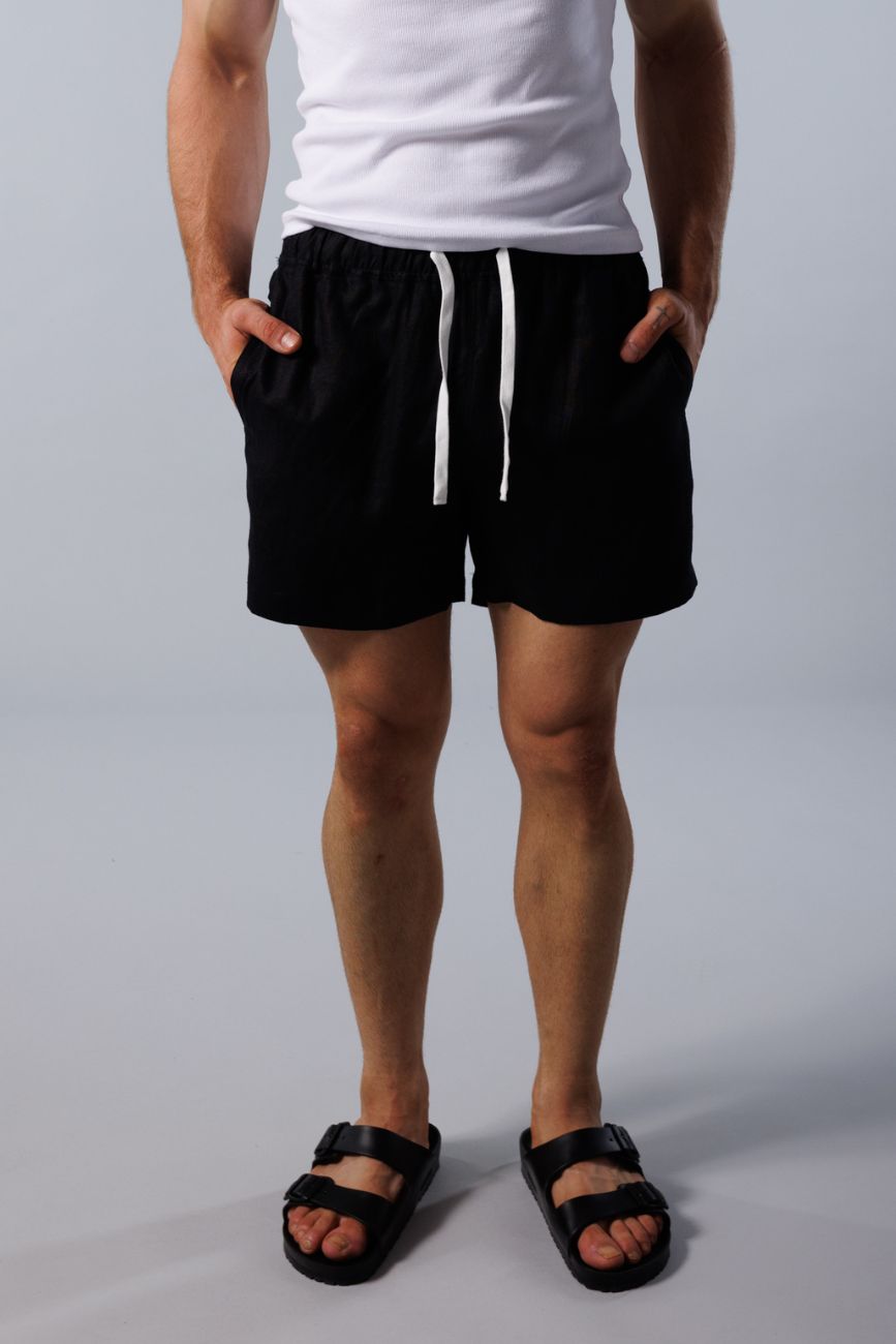 Noosa Linen Shorts - Black