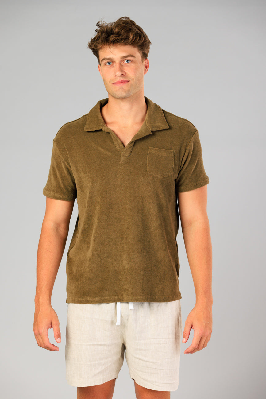Hastings Terry Polo - Khaki Green
