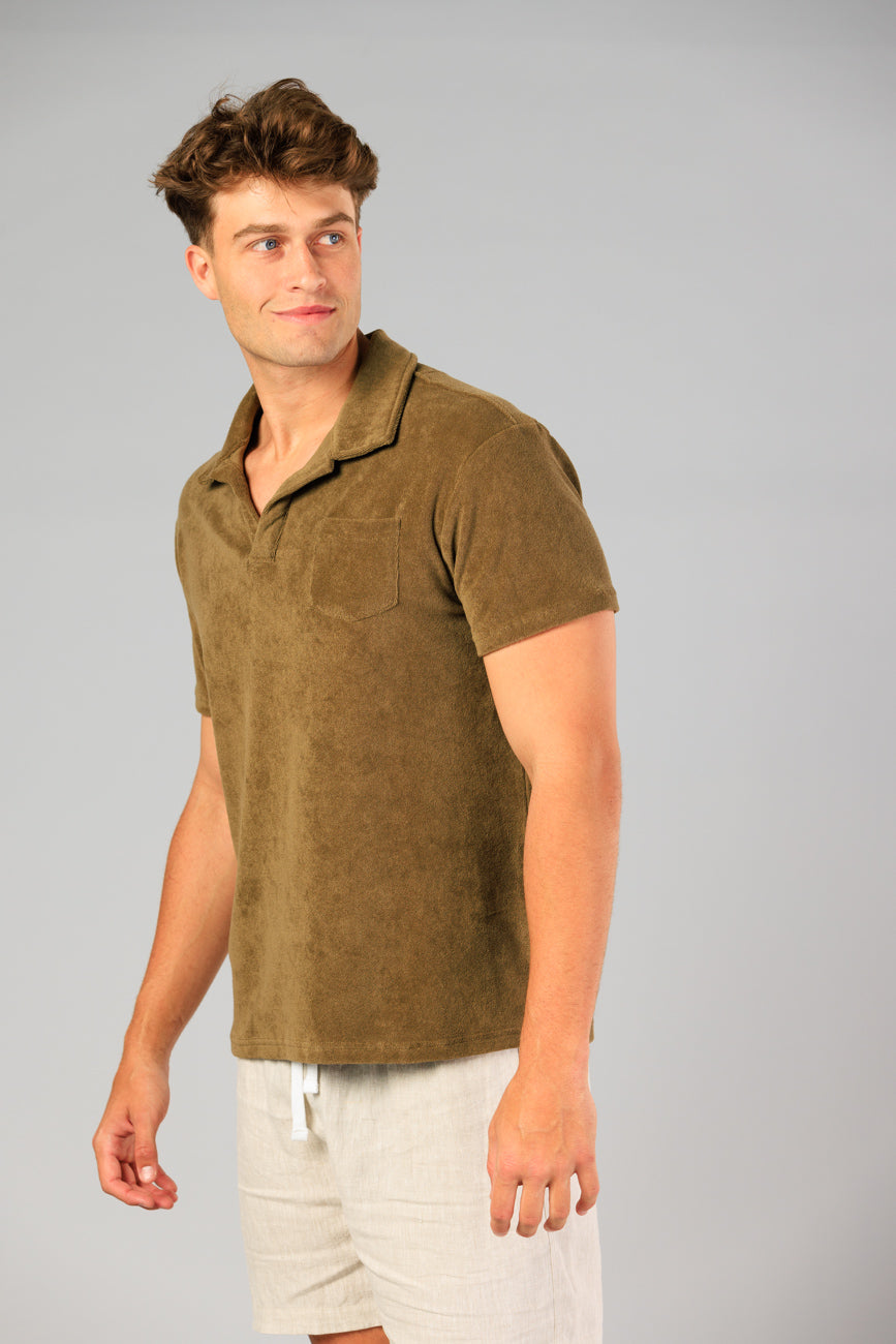 Hastings Terry Polo - Khaki Green