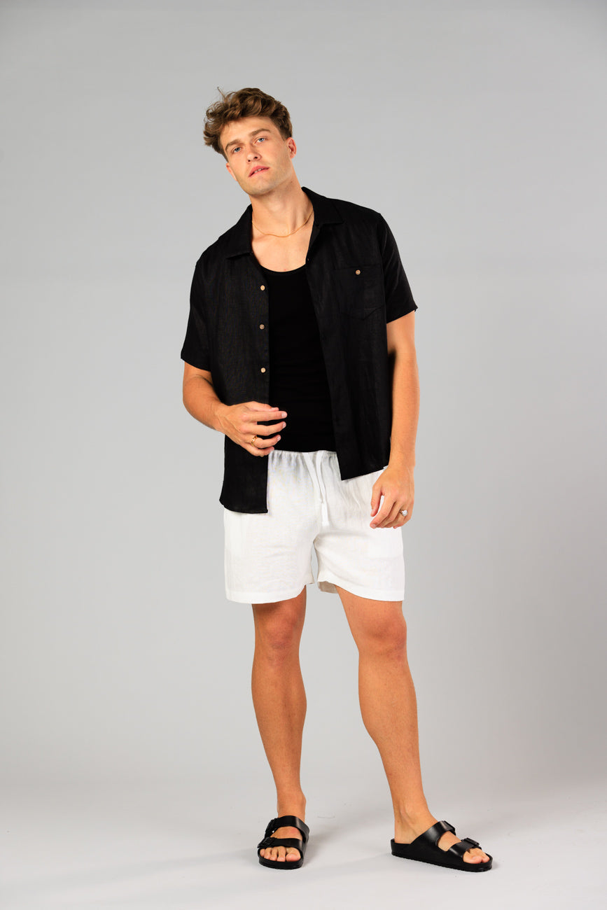 Hastings Noosa Linen Shirt - Black