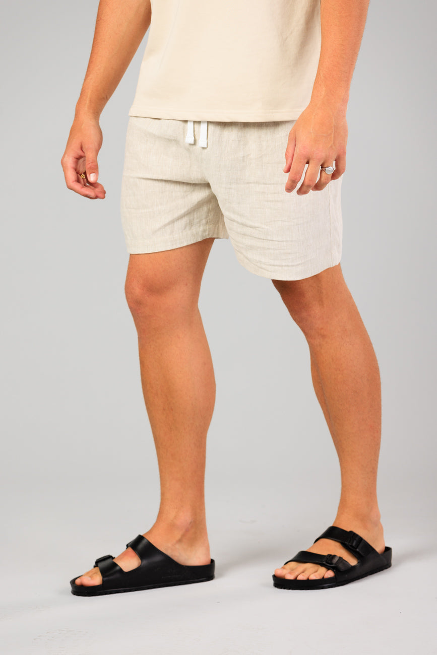 Hastings Noosa Linen Shorts - Sand Stone