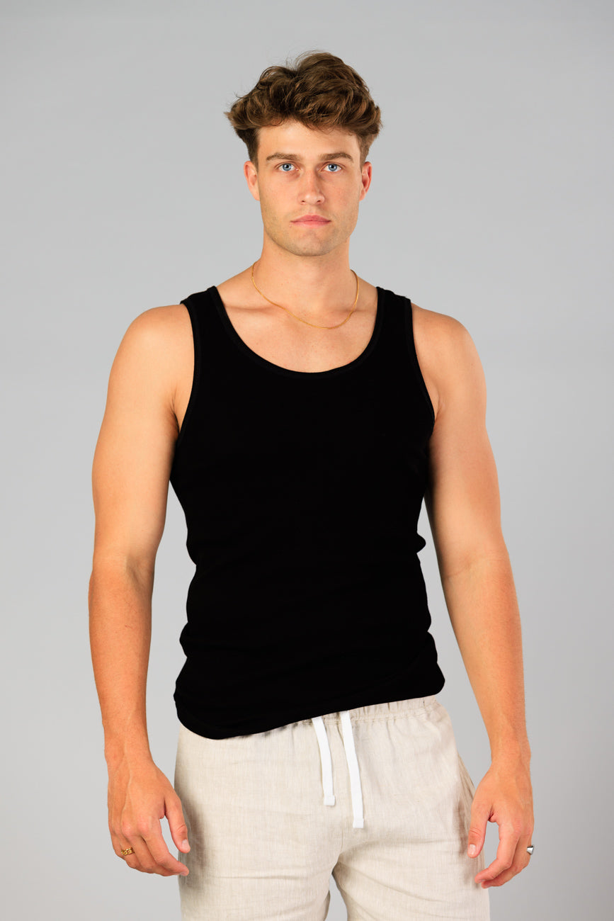 Hastings Ribbed Tank - Black
