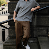 Zip Waffle Polo - Grey