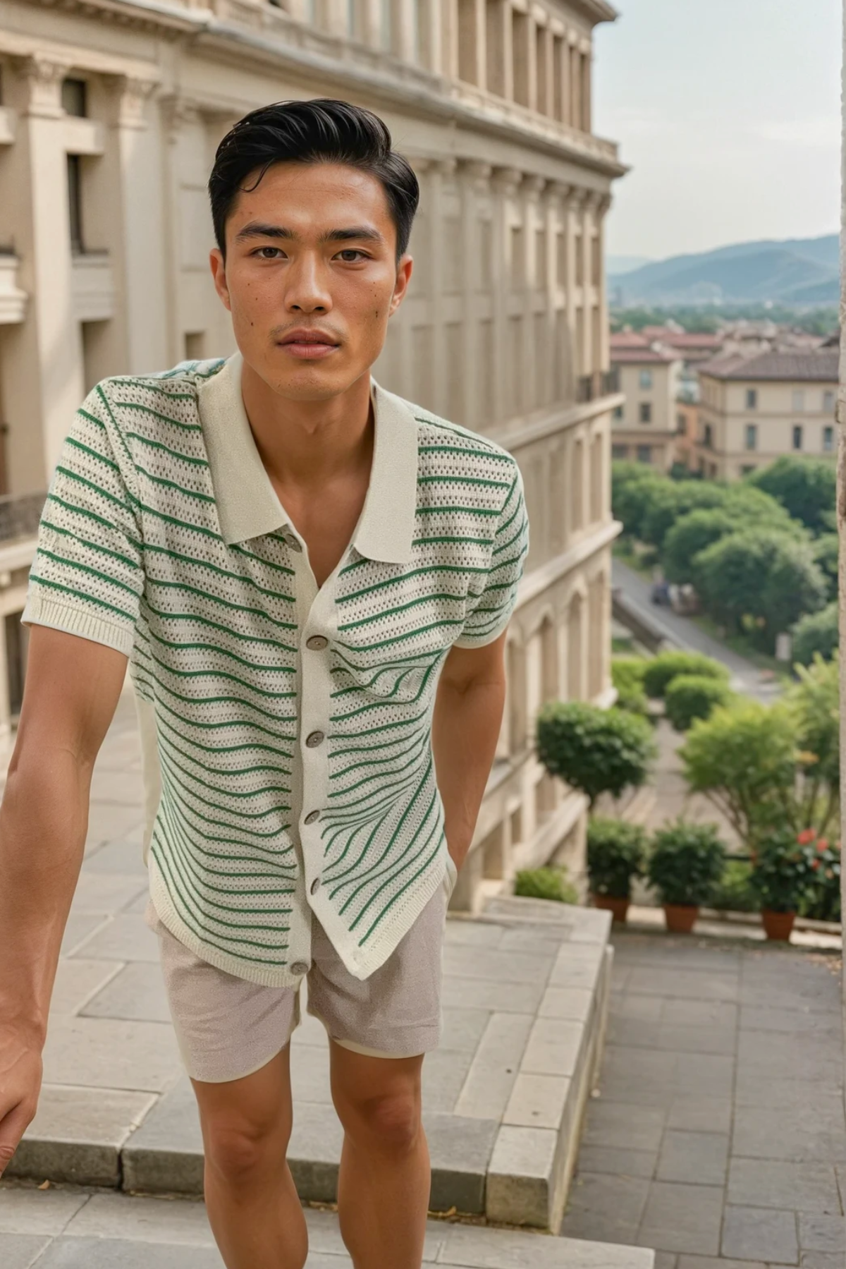 Elevate Button-Up - Mint Stripe