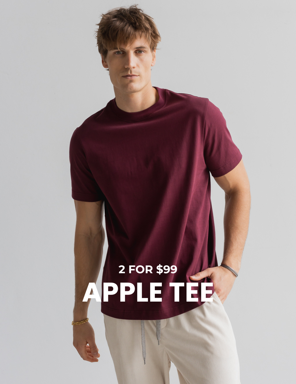 Mid-weight Apple Tee - Burgundy