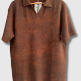 Palm V-Neck Polo - Brown