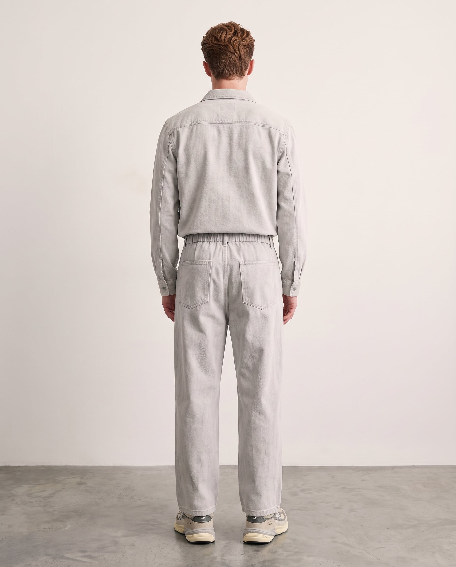 Vintage Wash Wide-Leg Trousers - Paris Grey