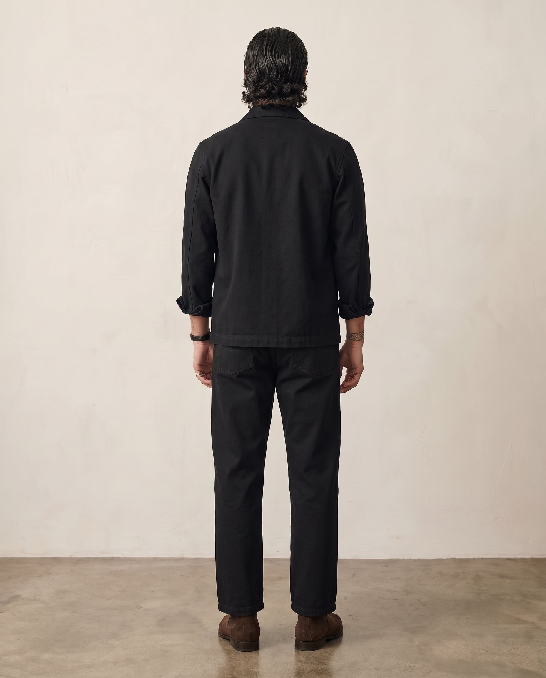 Relaxed Straight Cotton Trouser - Black