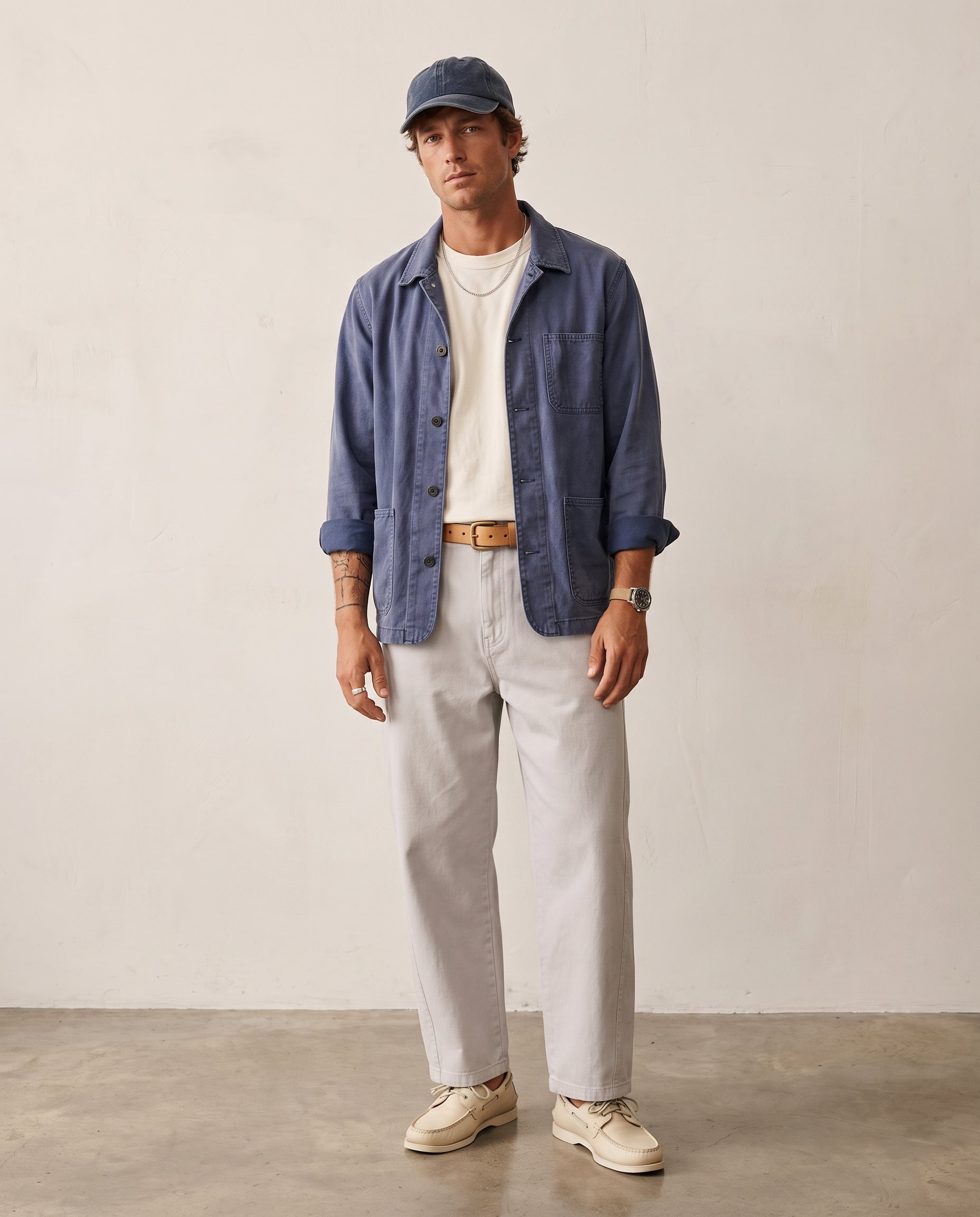 Hipland Relaxed Straight Cotton Trouser Grey front
