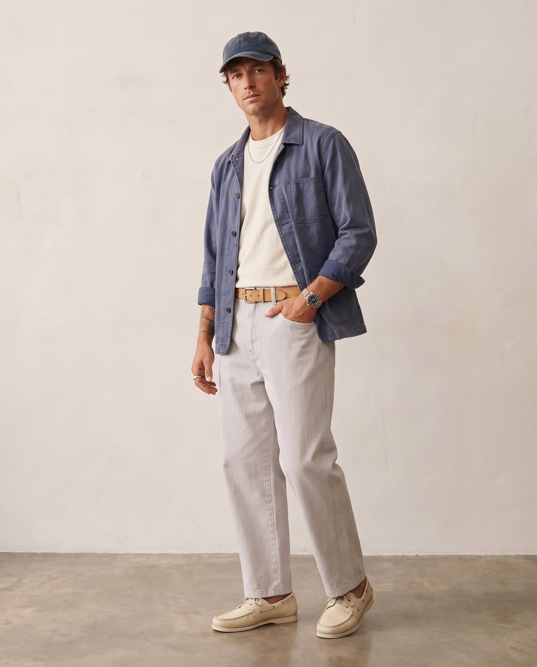 Hipland Relaxed Straight Cotton Trouser Grey side