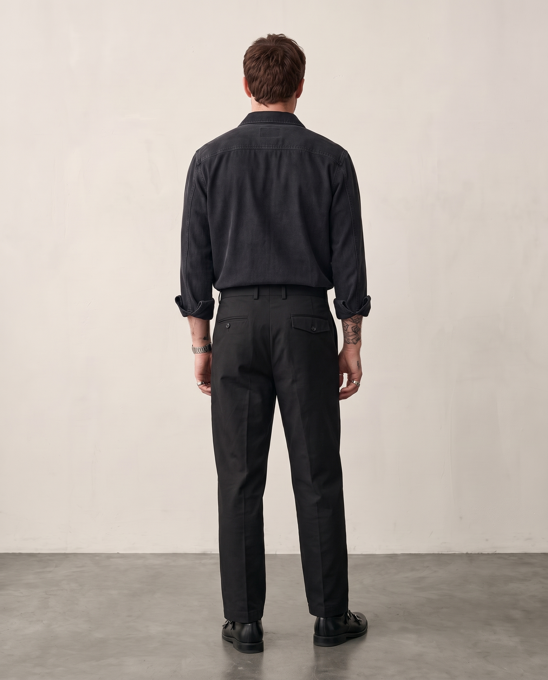 Pleated Cotton-Nylon Commuter Trousers - Black