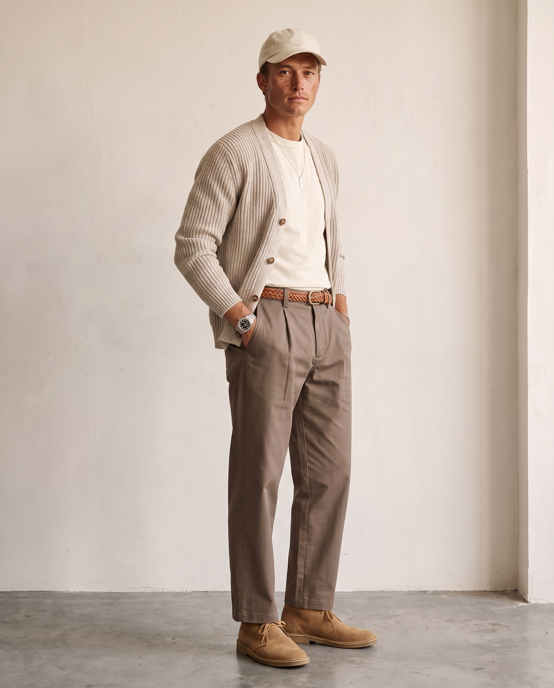 Hipland Pleated Cotton-Nylon Commuter Trousers Coffee side