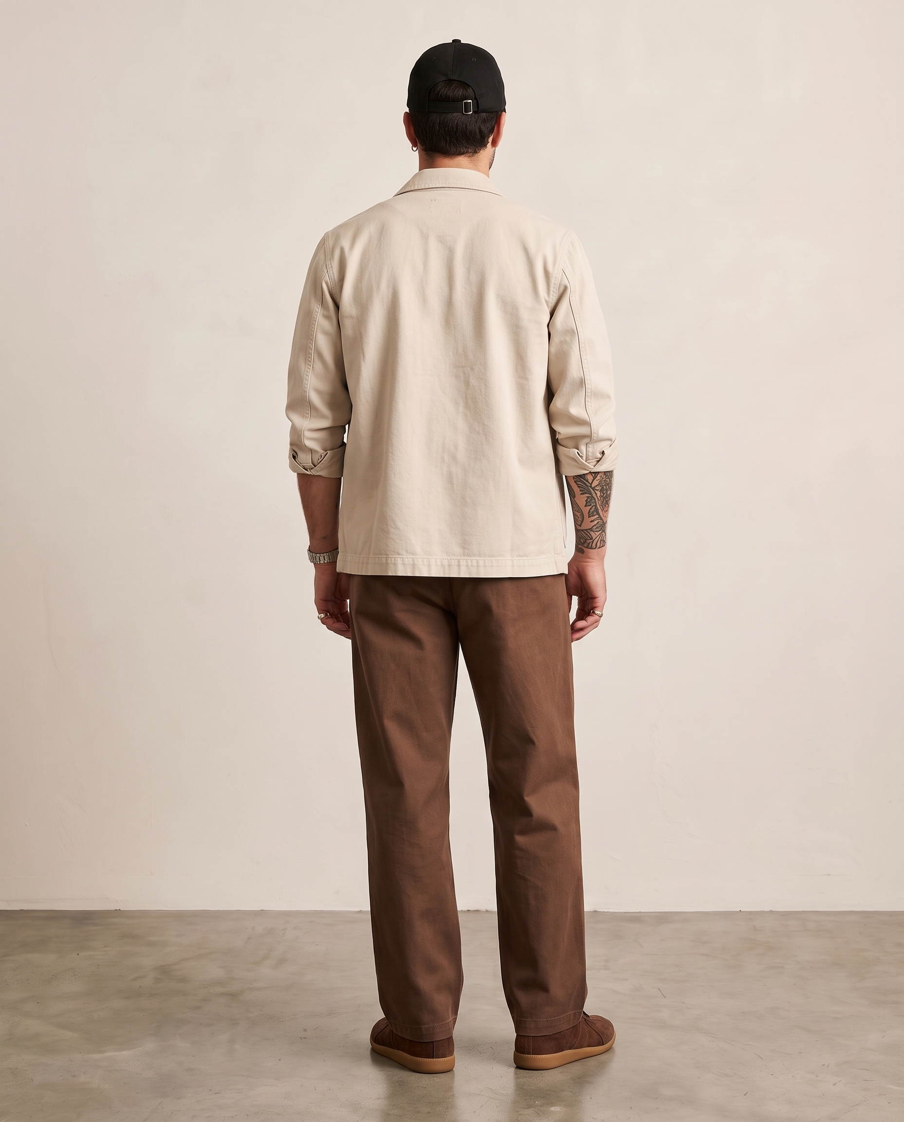 Pleated Cotton Wide-Leg Trousers - Coffee