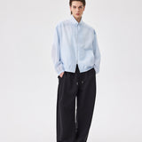 Light Blue Linen Blend Jacket