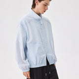 Light Blue Linen Blend Jacket