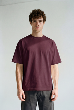 Frame Tee - Burgundy - front view