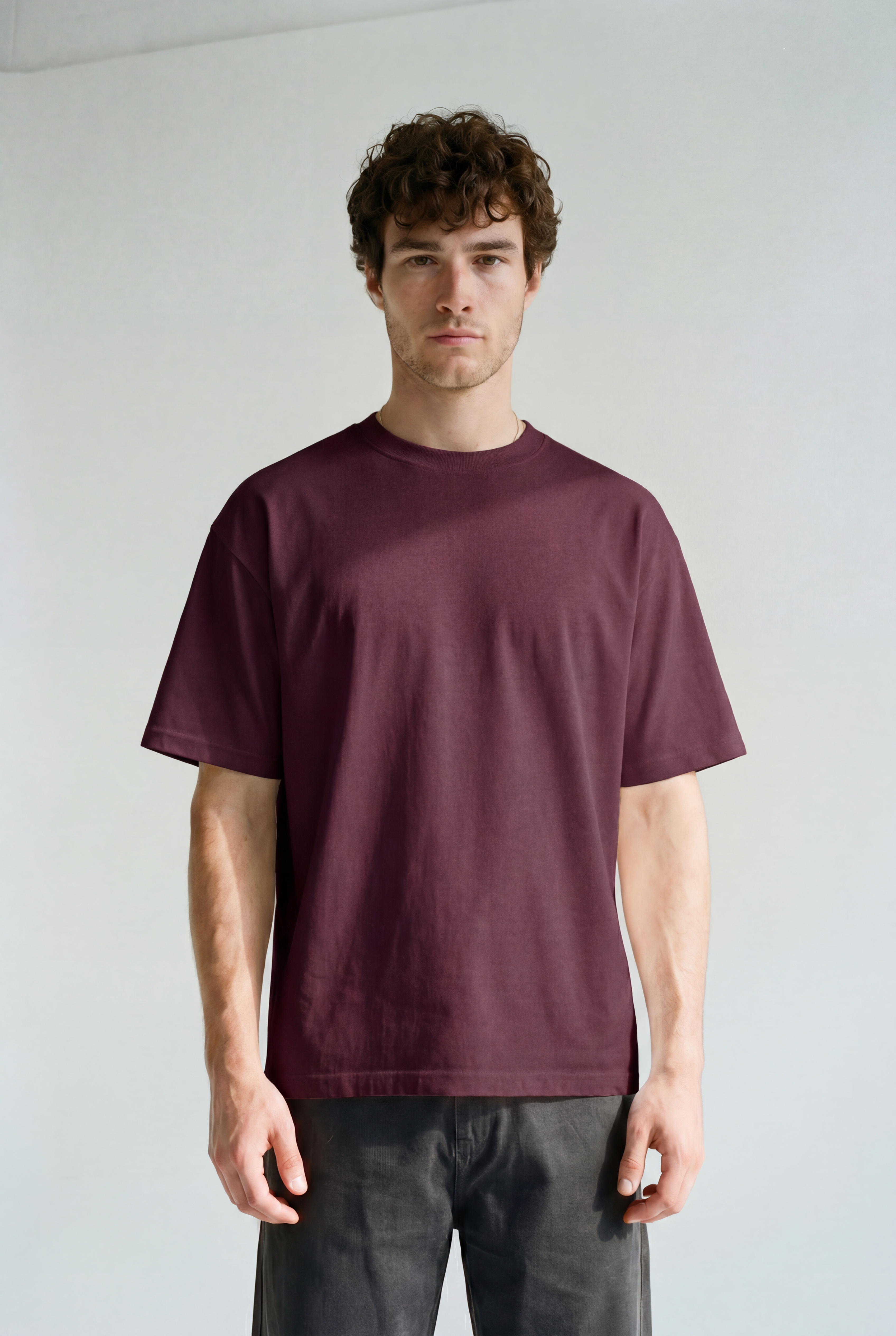 Frame Tee - Burgundy - front view