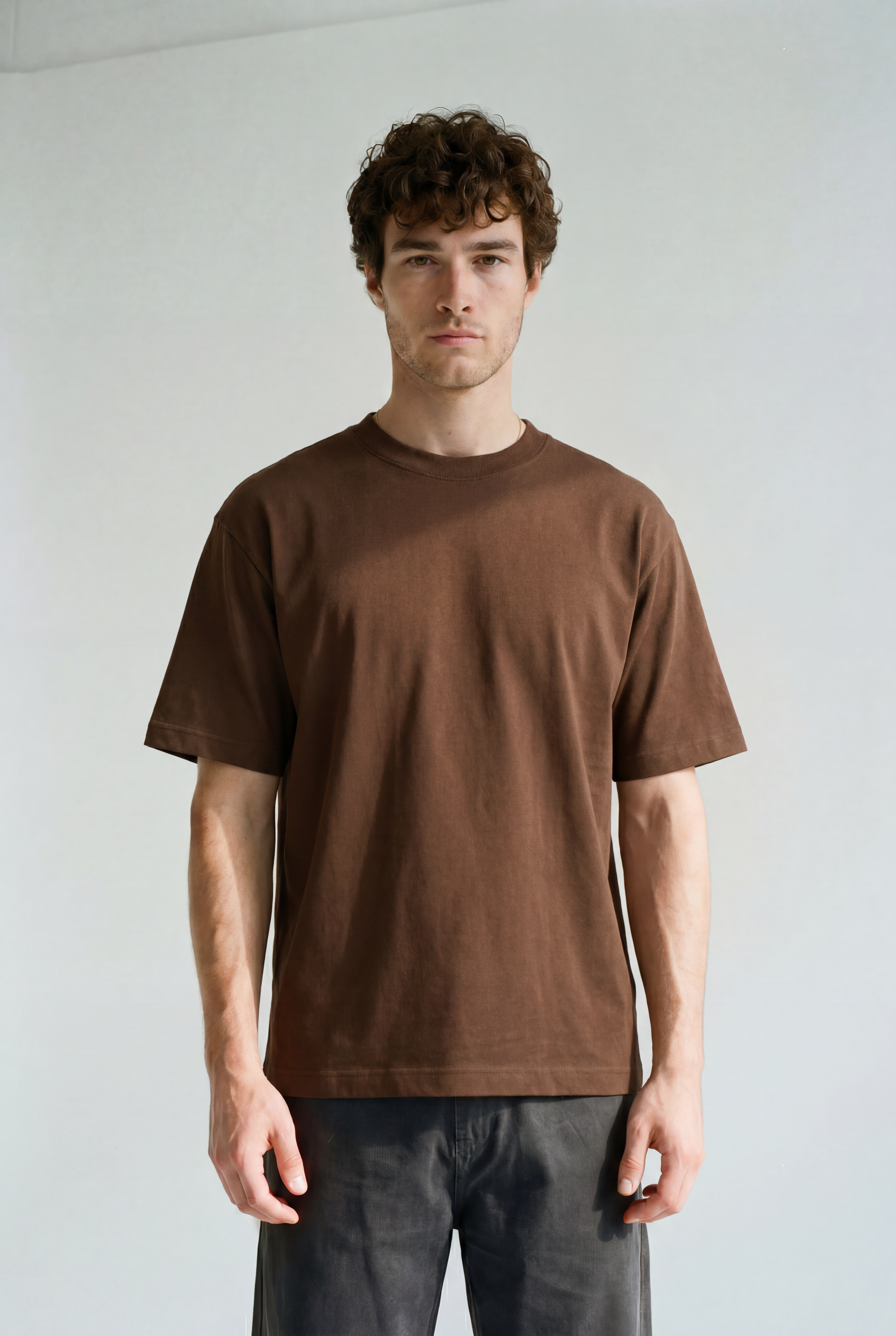 Frame Tee - Chocolate - front view