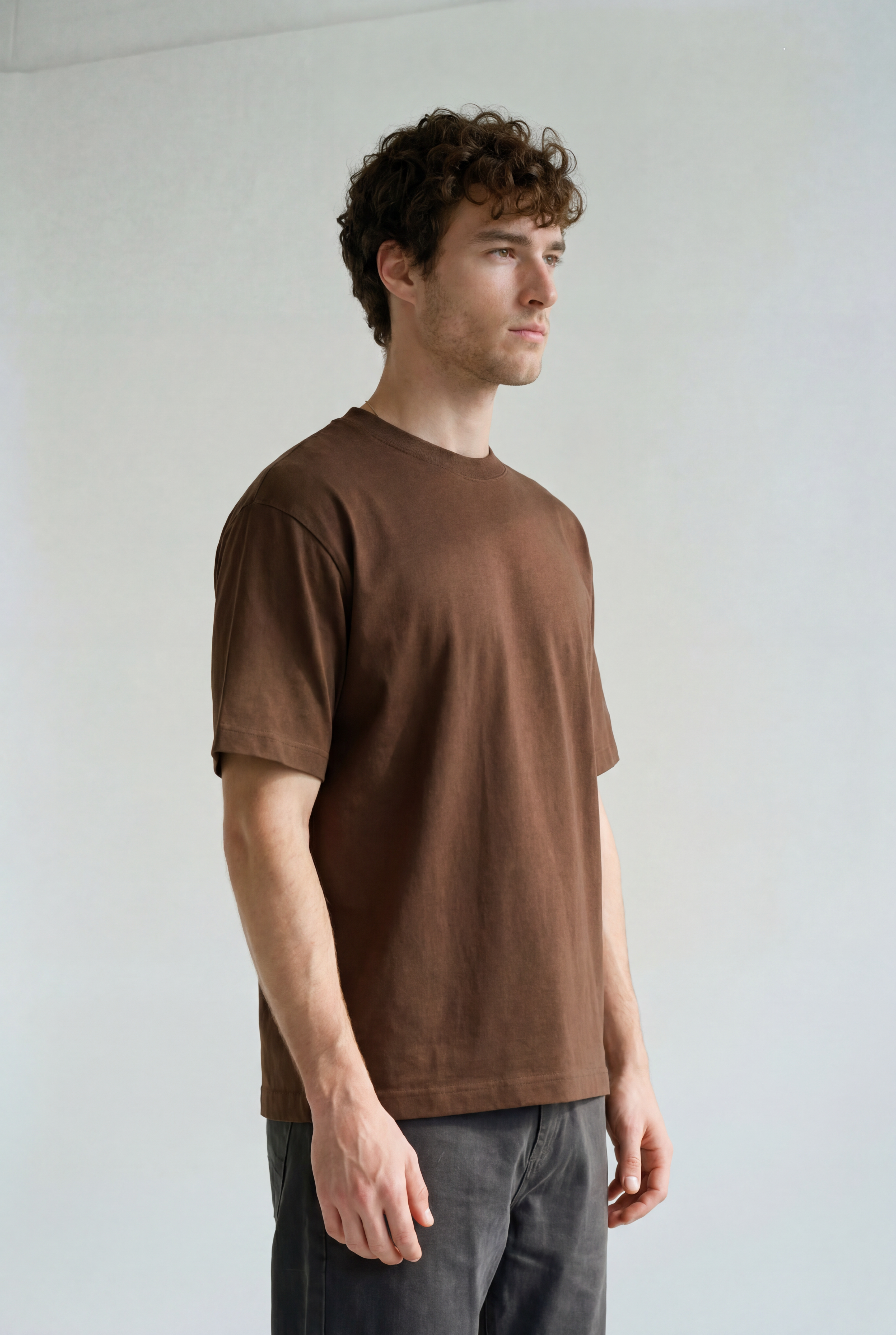 Frame Tee - Chocolate - side view