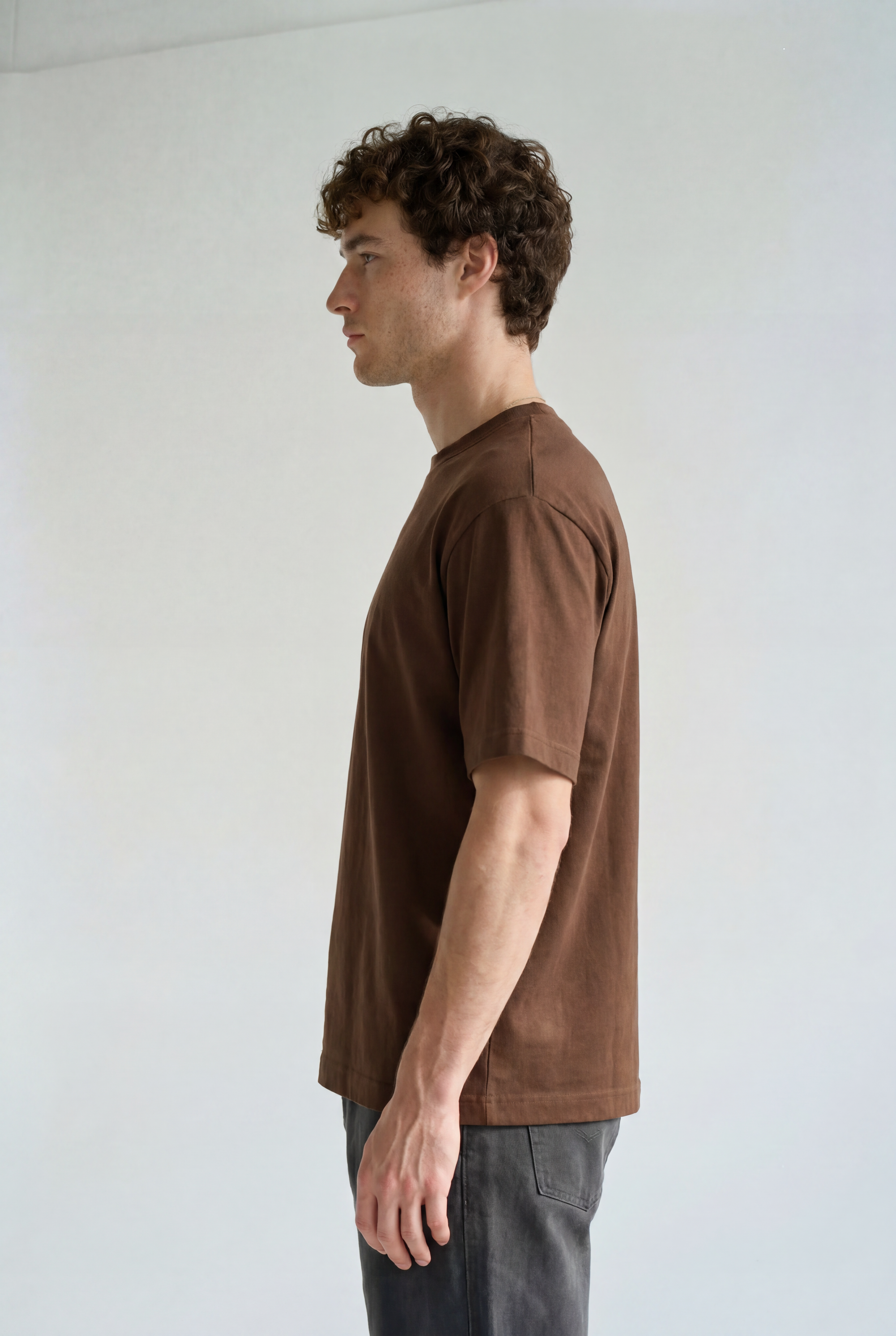 Frame Tee - Chocolate - side view