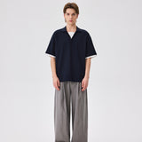 Dark Navy Textured Polo