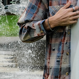 Distressed Flannel - Blue Plaid
