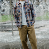 Distressed Flannel - Blue Plaid