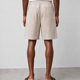 Relaxed Linen Shorts - Sand - back view
