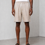Relaxed Linen Shorts - Sand - front view