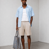 Relaxed Linen Shorts - Sand - front view