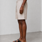 Relaxed Linen Shorts - Sand - side view