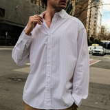 Jude Pinstripe Shirt - Peach Stripe