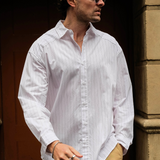 Jude Pinstripe Shirt - Peach Stripe