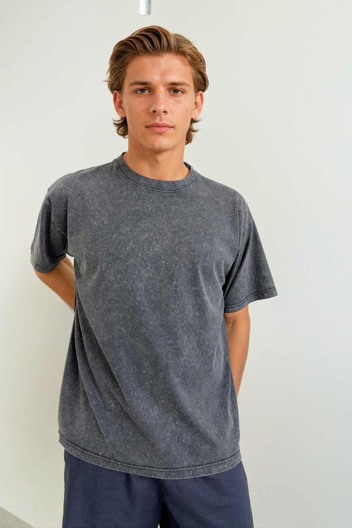 Acid Wash Tee - Light Grey