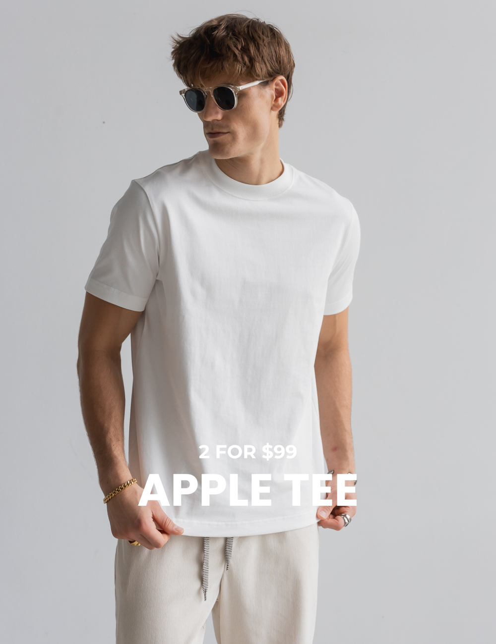 Mid-weight Apple Tee - white