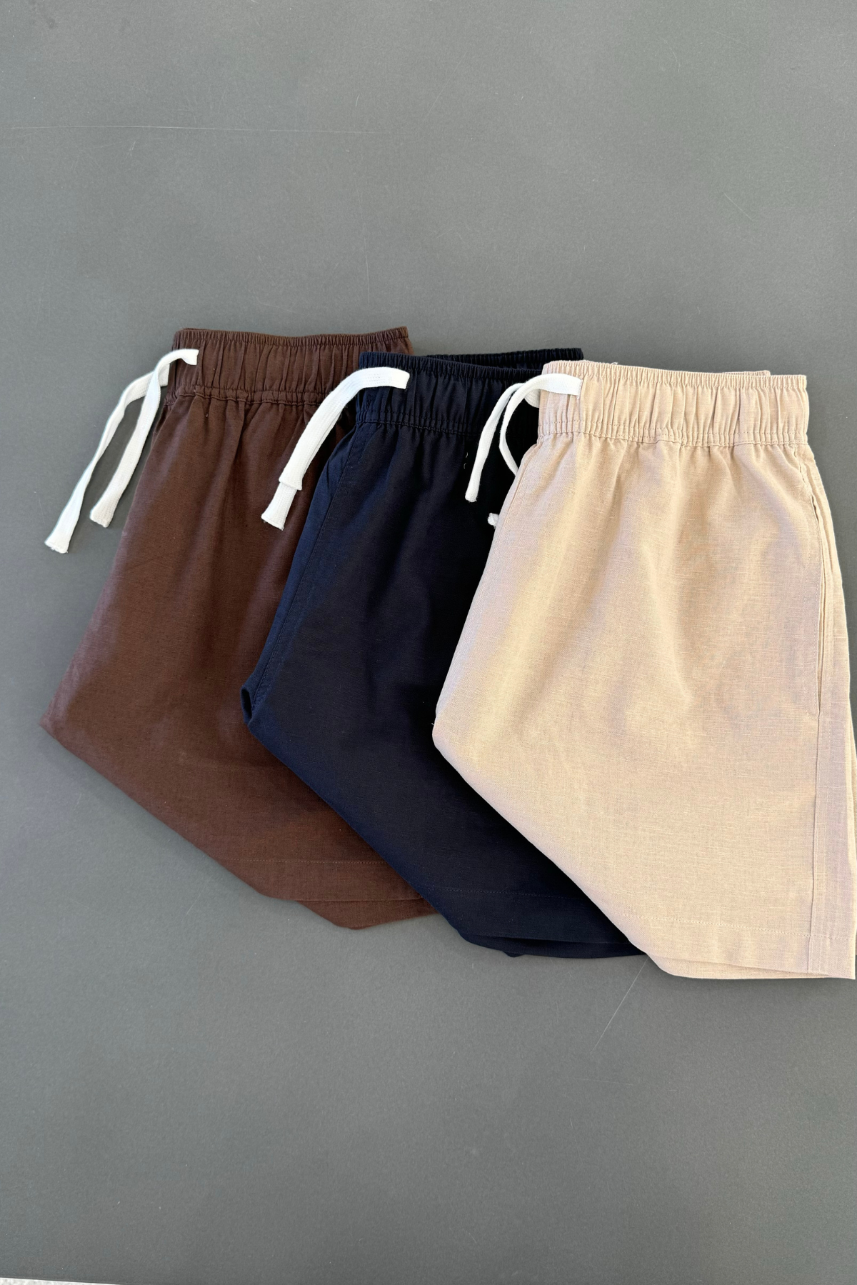 Summer Linen Shorts - Brown