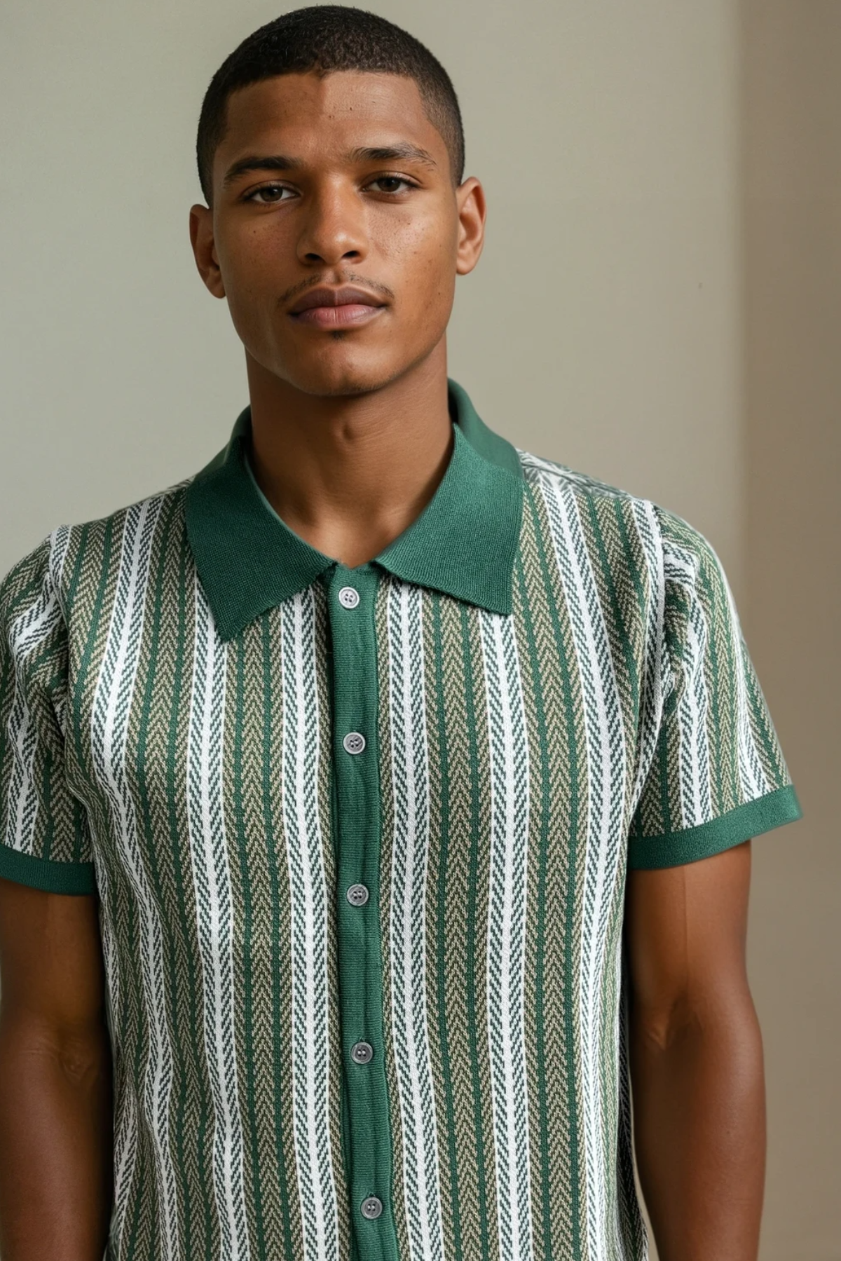 The Cadence Knit Polo - Forest