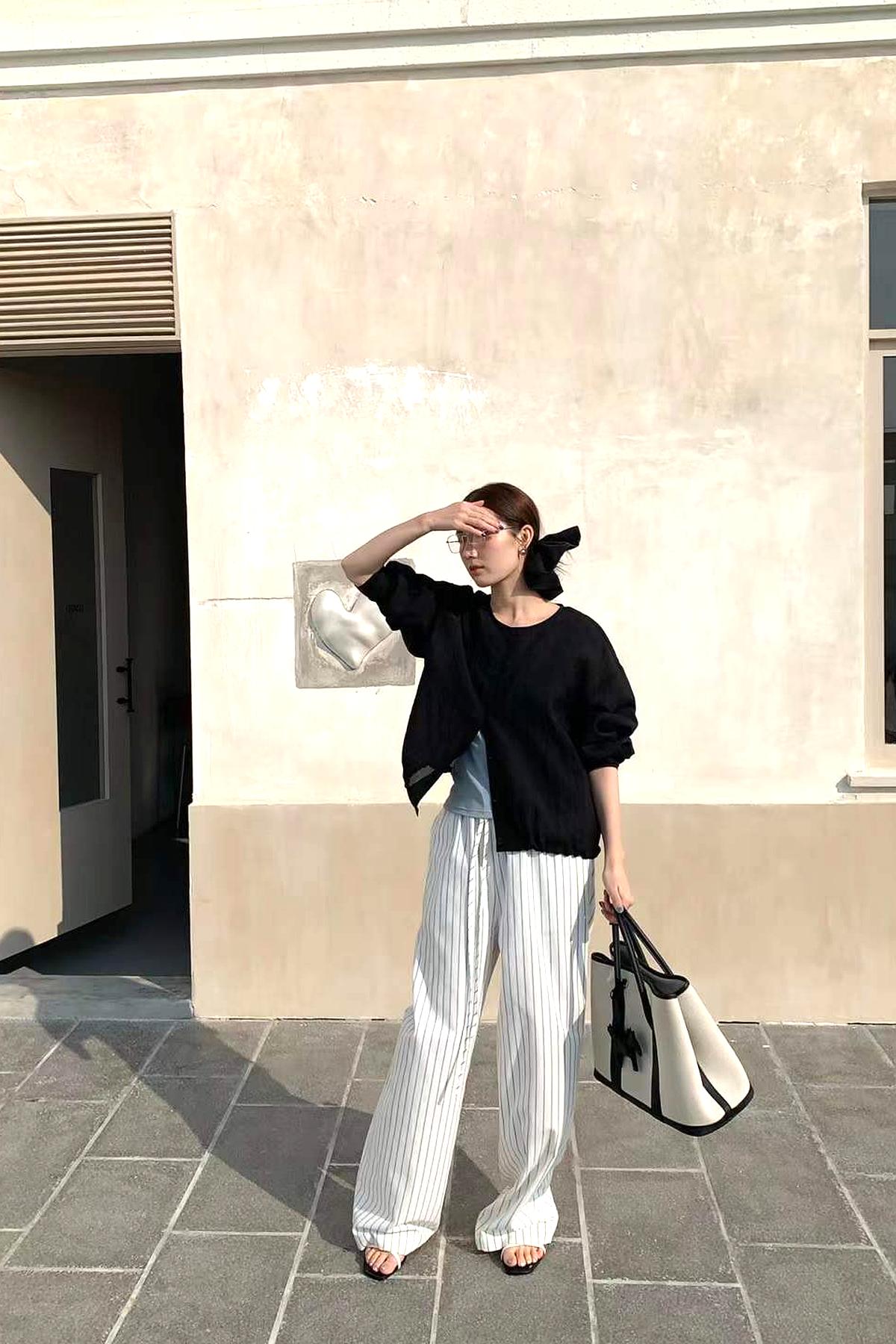 Striped Wide-Leg Linen Pants