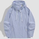 Stripe Zip Hoodie - Blue Stripe