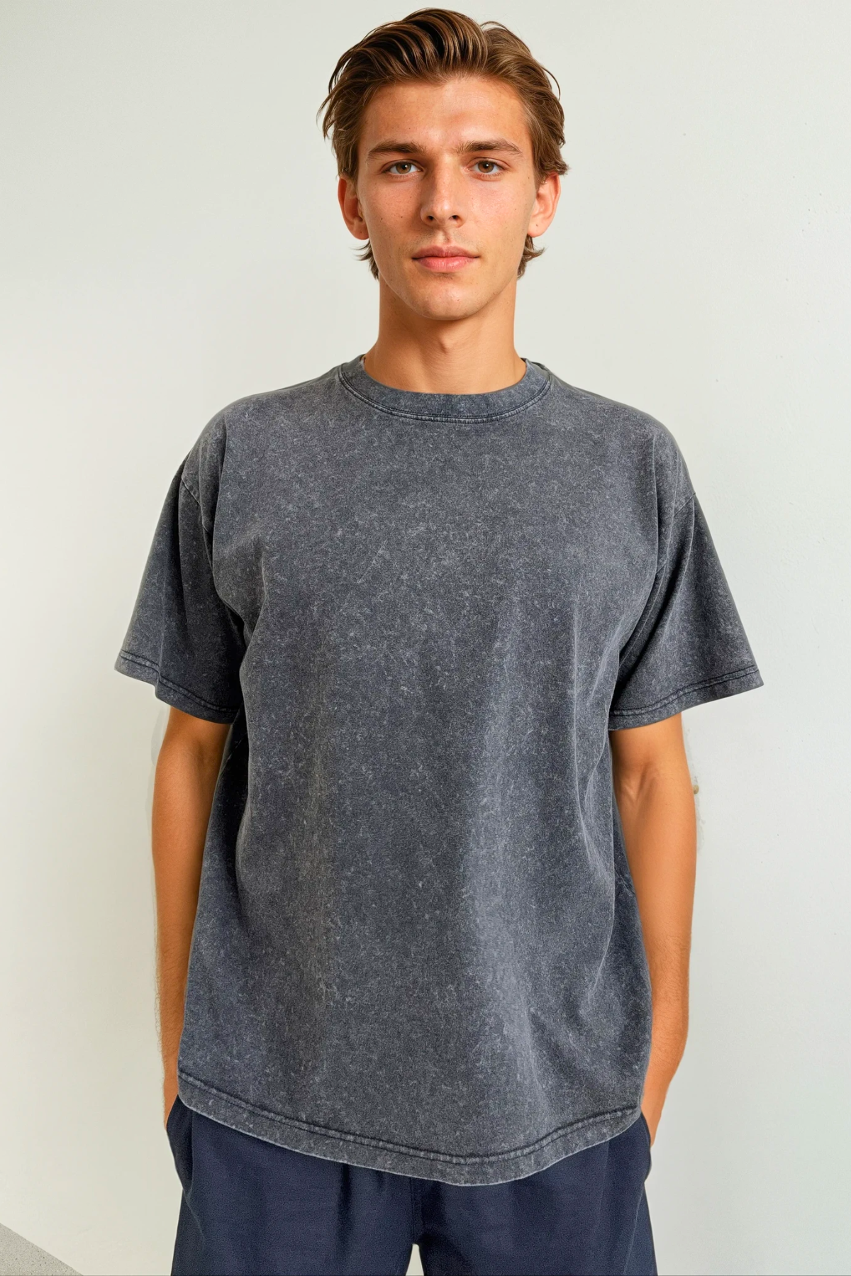 Acid Wash Tee - Light Grey