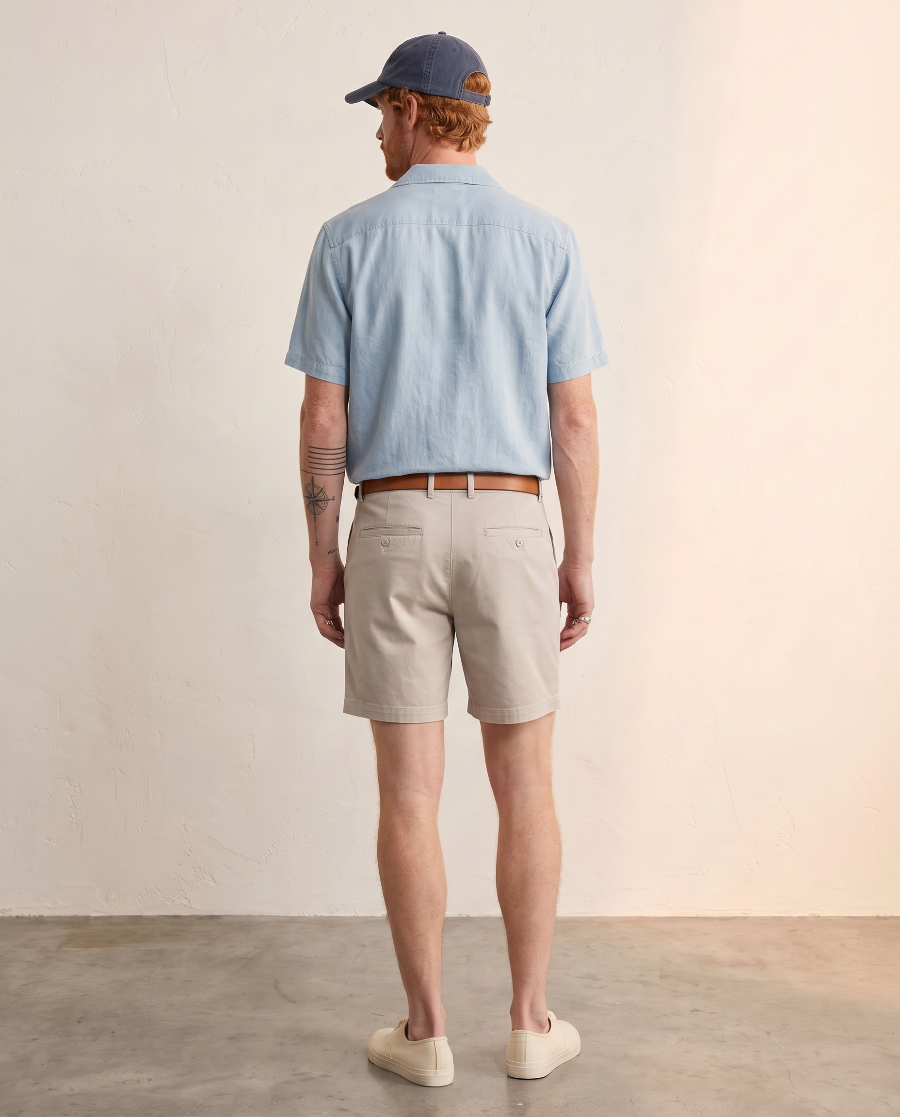 Lyocell-Cotton Chino Shorts - Apricot