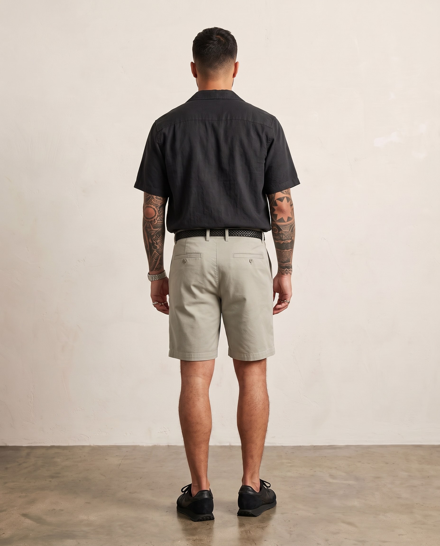 Lyocell-Cotton Chino Shorts - Khaki