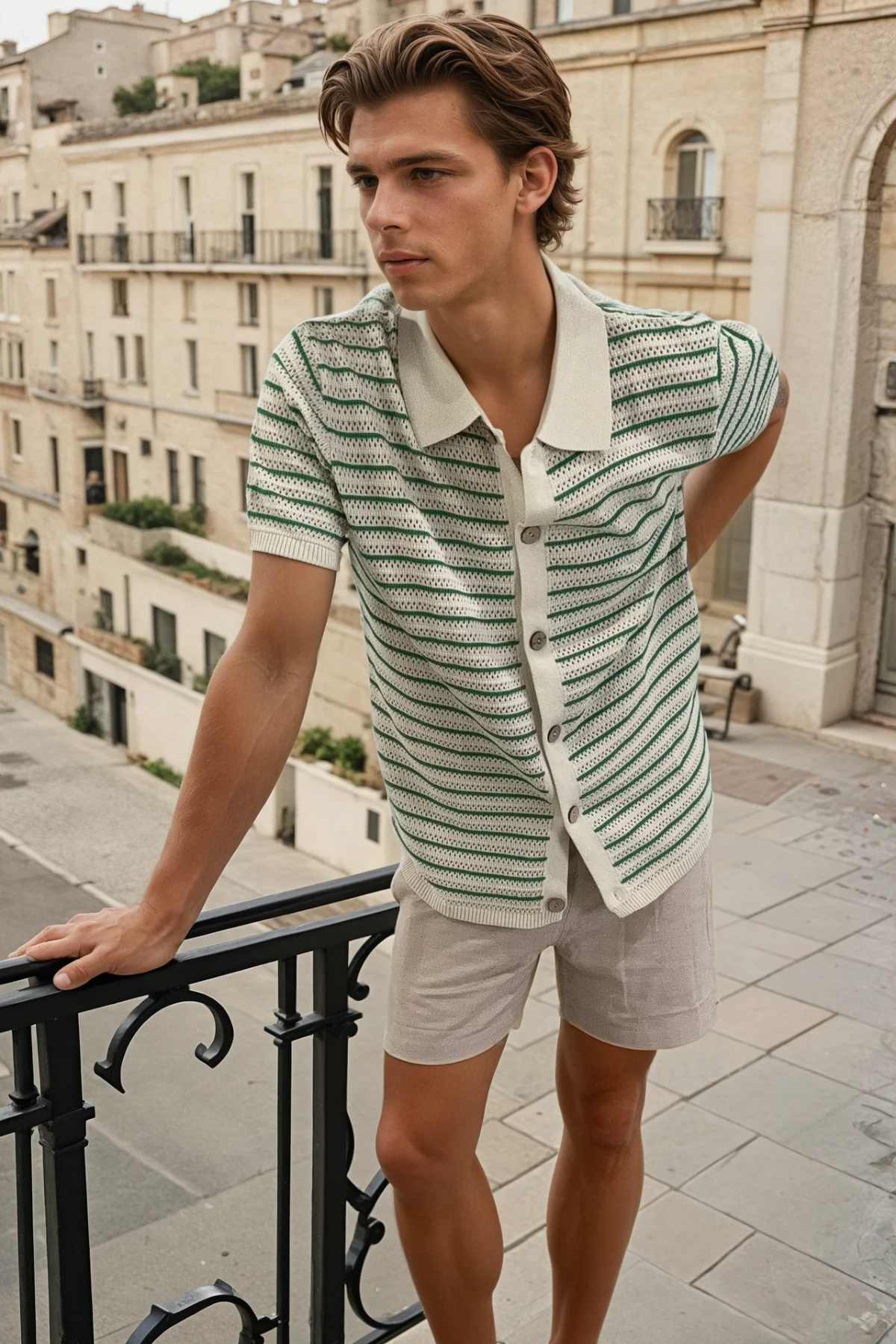 Elevate Button-Up - Mint Stripe