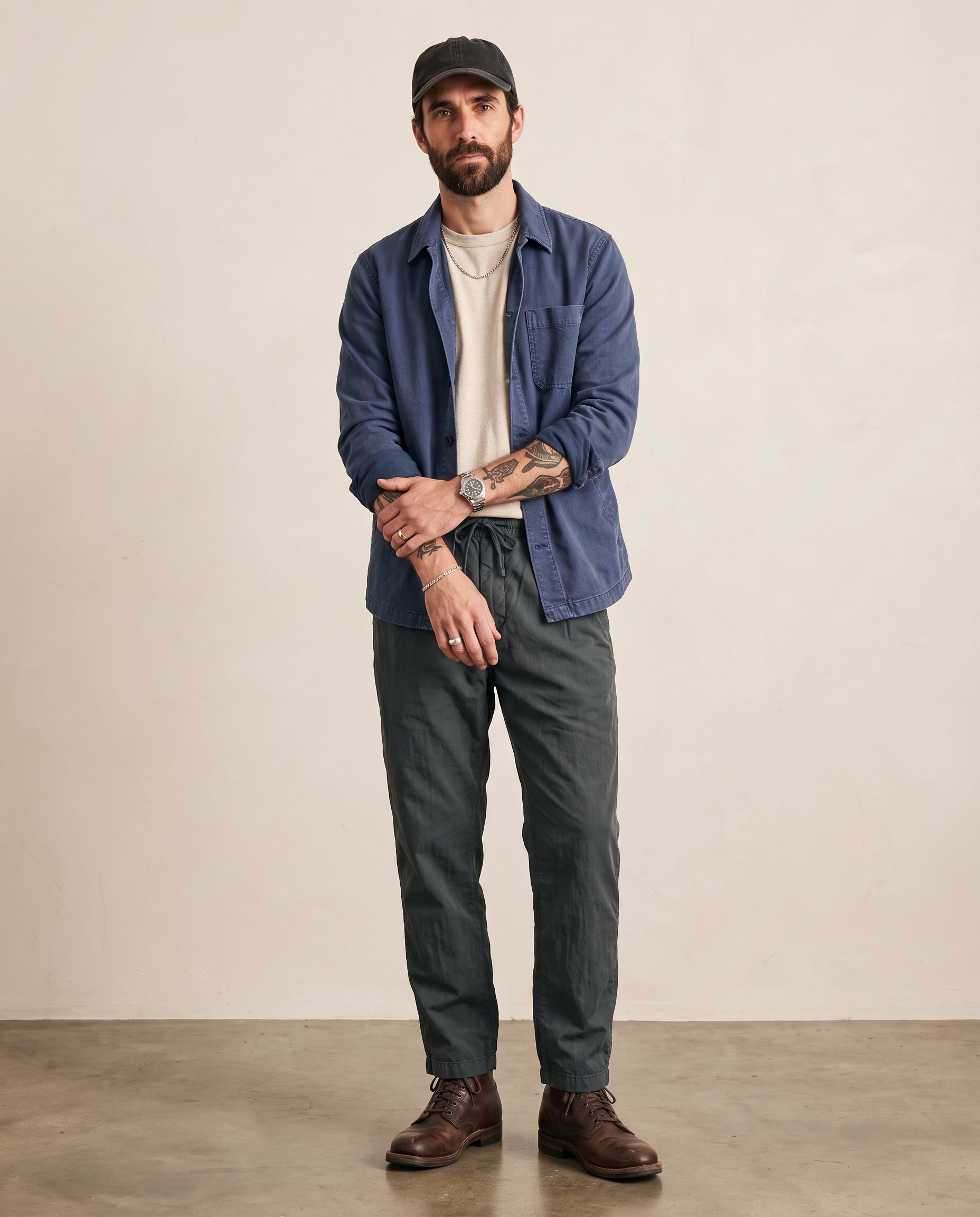 Hipland Pleated Lyocell-Nylon Trousers Deep Grey front